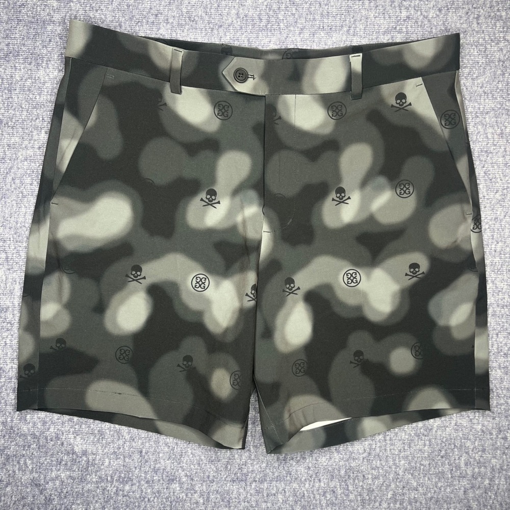 G/FORE Mens Camo Skull T-Bones Golf Shorts Grey Black Size 36 Maverick Hybrid